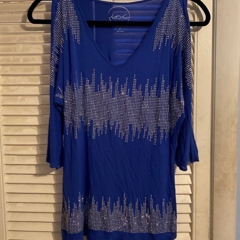 International Concepts studded cold shoulder top